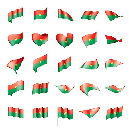 simsearch:400-05136582,k - Burkina Faso flag, vector illustration on a white background Stockbilder - Microstock & Abonnement, Bildnummer: 400-09121264