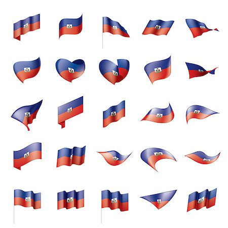 Haiti flag, vector illustration on a white background Fotografie stock - Microstock e Abbonamento, Codice: 400-09121265