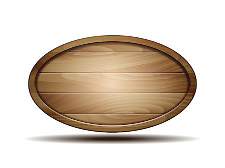 simsearch:400-07322547,k - Realistic oval Wooden sign isolated on white background. Vector illustration. Stockbilder - Microstock & Abonnement, Bildnummer: 400-09121301