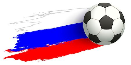 football flying - Russia soccer championship 2018. Soccer ball flying and flag russia. Isolated on white vector illustration Stock Photo - Budget Royalty-Free & Subscription, Code: 400-09121334