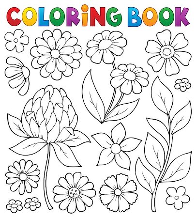 simsearch:400-08076059,k - Coloring book flower topic 8 - eps10 vector illustration. Stock Photo - Budget Royalty-Free & Subscription, Code: 400-09121518
