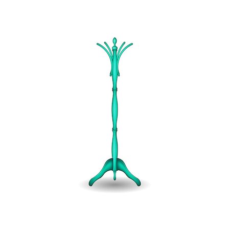 Wooden hanger in turquoise design on white background Stock Photo - Budget Royalty-Free & Subscription, Code: 400-09121605