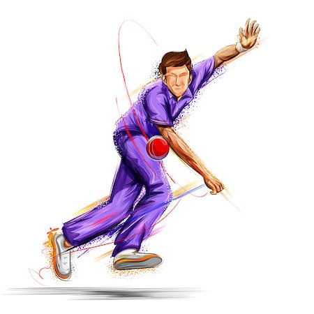 illustration of Bowler bowling in cricket championship sports Stock Photo - Budget Royalty-Free & Subscription, Code: 400-09121607