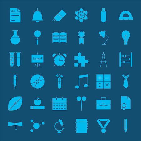 simsearch:400-04145625,k - School Glyph Web Icons. Vector Set of Education Solid Symbols. Stock Photo - Budget Royalty-Free & Subscription, Code: 400-09121734