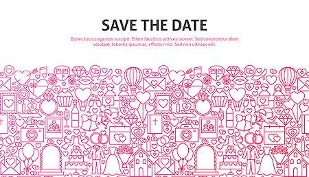 simsearch:400-05153680,k - Save the Date Web Concept. Vector Illustration of Line Website Design. Banner Template. Stock Photo - Budget Royalty-Free & Subscription, Code: 400-09121733