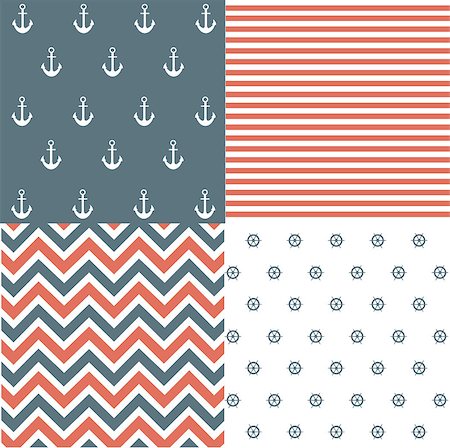 Nautical seamless patterns Stock Photo - Budget Royalty-Free & Subscription, Code: 400-09134125