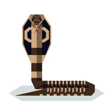 scary snakes - Vector image of the Flat geometric King Cobra Foto de stock - Super Valor sin royalties y Suscripción, Código: 400-09136618