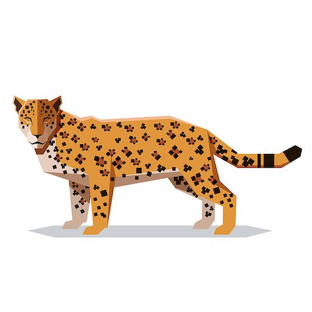 simsearch:400-08977855,k - Vector image of the Flat polygonal Jaguar Photographie de stock - Aubaine LD & Abonnement, Code: 400-09136689