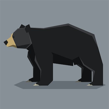 Vector image of the Flat polygonal American bleck Bear Stock Photo - Budget Royalty-Free & Subscription, Code: 400-09136716