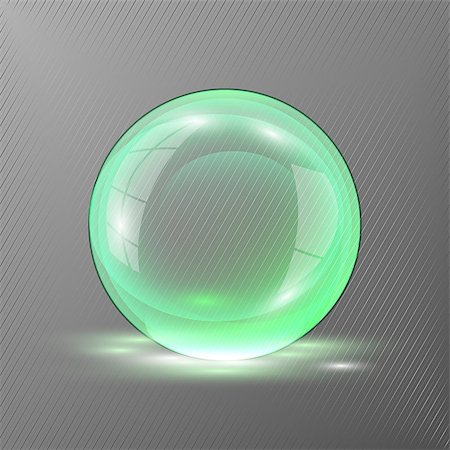 simsearch:400-05041370,k - 3d green sphere.Vector illustration of transparent clear shiny crystal ball logo. Stock Photo - Budget Royalty-Free & Subscription, Code: 400-09136844