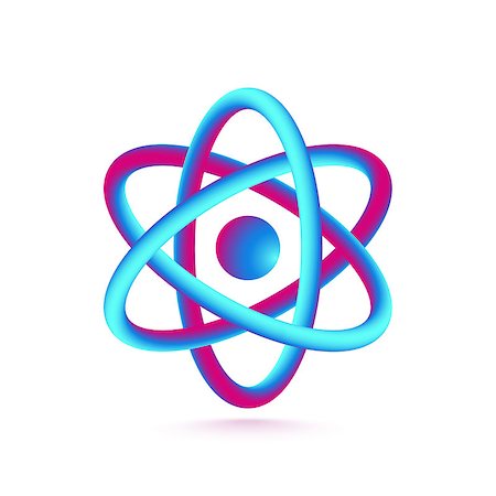 3D Atom Isolated on White Background. Vector illustration. Stockbilder - Microstock & Abonnement, Bildnummer: 400-09136915