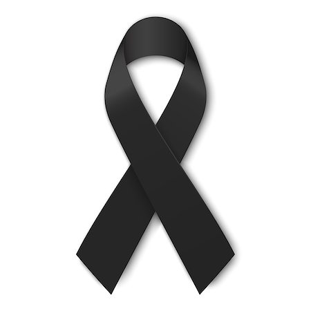 Black mourning ribbon isolated on white background. Vector illustration. Stockbilder - Microstock & Abonnement, Bildnummer: 400-09136918