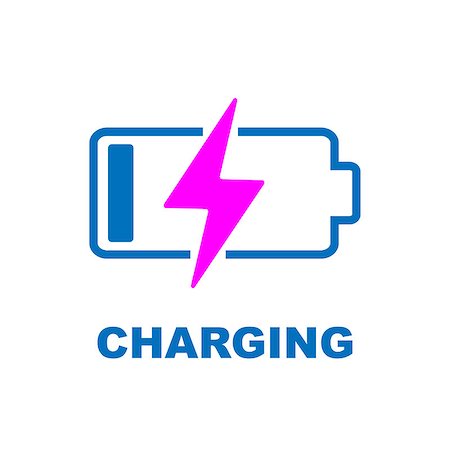 Battery Charging vector icon. Color sign on white background. EPS 10 Stock Photo - Budget Royalty-Free & Subscription, Code: 400-09136921