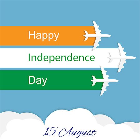 Air show in India. Happy Independence day. 15 August Stock Photo - Budget Royalty-Free & Subscription, Code: 400-09137079