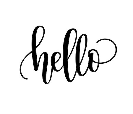 simsearch:400-08378379,k - Hello lettering. Poster wall decoration. home decor, t-shirt print black design Stockbilder - Microstock & Abonnement, Bildnummer: 400-09137084