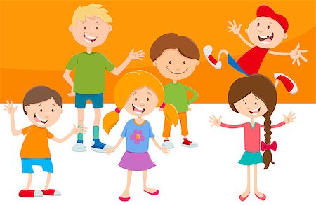 simsearch:400-08709483,k - Cartoon Illustration of Elementary Age Children Characters Set Photographie de stock - Aubaine LD & Abonnement, Code: 400-09137424