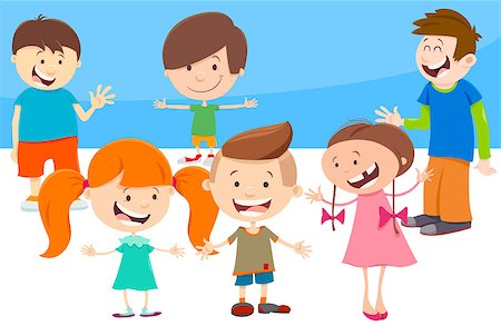 simsearch:400-08709483,k - Cartoon Illustration of Elementary Age Kids Characters Set Photographie de stock - Aubaine LD & Abonnement, Code: 400-09137425