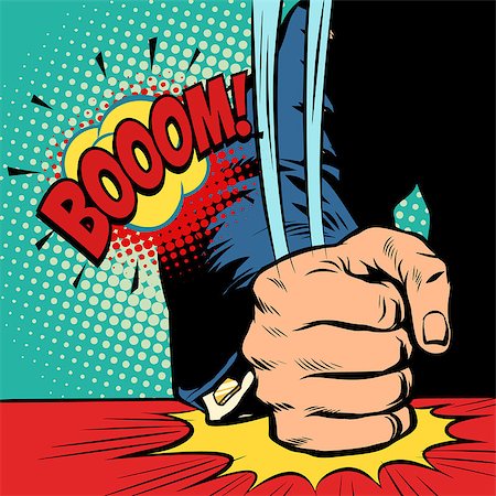 businessman, hit his fist on the table. Pop art retro vector illustration cartoon comics kitsch drawing Stock Photo - Budget Royalty-Free & Subscription, Code: 400-09137663