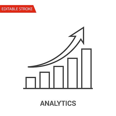 simsearch:400-06952963,k - Analytics Icon. Thin Line Vector Illustration - Adjust stroke weight - Expand to any Size - Easy Change Colour - Editable Stroke - Pixel Perfect Stock Photo - Budget Royalty-Free & Subscription, Code: 400-09137683