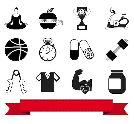simsearch:400-07754604,k - Professional fitness icons for your website. Vector illustration. Stock Photo - Budget Royalty-Free & Subscription, Code: 400-09137695
