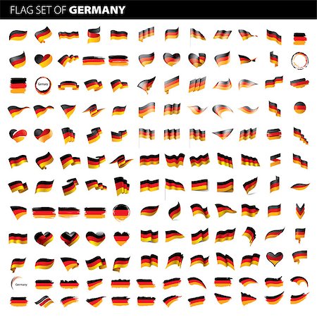simsearch:400-09112791,k - Germany flag, vector illustration on a white background. Big set Stock Photo - Budget Royalty-Free & Subscription, Code: 400-09137724