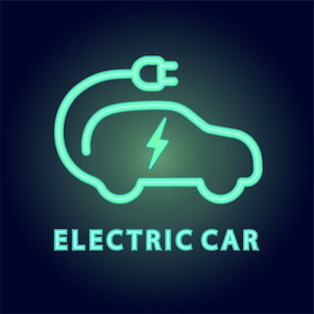 defmorph (artist) - Vector electric car Icon. Logo element illustration in neon light style. EPS 10 Foto de stock - Super Valor sin royalties y Suscripción, Código: 400-09137839