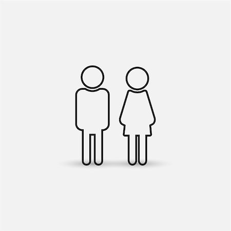 simsearch:400-05131090,k - Man and woman restroom concept icon vector Stock Photo - Budget Royalty-Free & Subscription, Code: 400-09137912