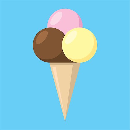 Vector collection of ice creams set on color background Stock Photo - Budget Royalty-Free & Subscription, Code: 400-09137926