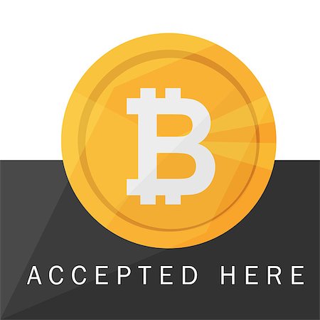 Bitcoin accepted sticker icon banner with text bitcoind accepted here Vector illustration EPS-10 on black and white background Foto de stock - Super Valor sin royalties y Suscripción, Código: 400-09138005