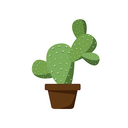 Small green cactus in a brown flowerpot isolated on a white background. Vectorikkustration Foto de stock - Super Valor sin royalties y Suscripción, Código: 400-09138049