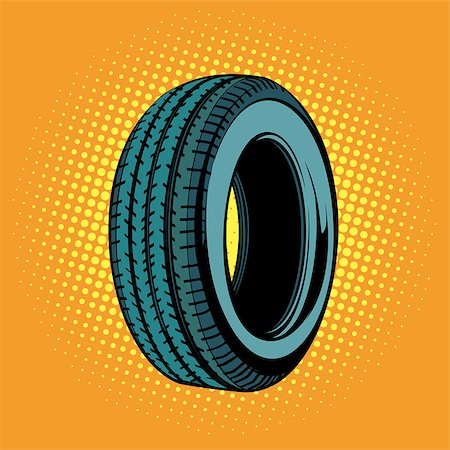 simsearch:400-08919664,k - car tire one. Pop art retro vector illustration comic cartoon kitsch drawing Stockbilder - Microstock & Abonnement, Bildnummer: 400-09138061