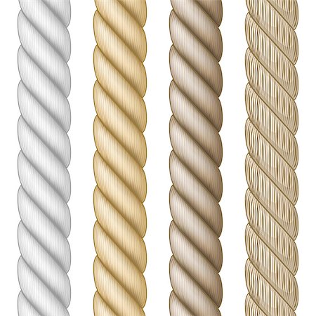 simsearch:400-06519121,k - Set of different realistic rope isolated on white background. Vector illustration Stock Photo - Budget Royalty-Free & Subscription, Code: 400-09138081