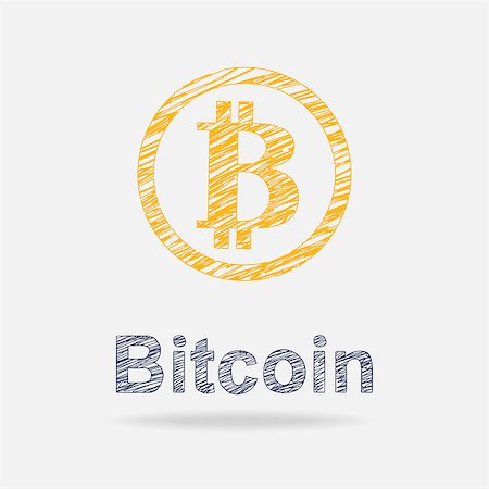 simsearch:400-08263202,k - Bitcoin icon in doddle style isolated on a white background.Virtual money.Cryptocurrency Stockbilder - Microstock & Abonnement, Bildnummer: 400-09138108