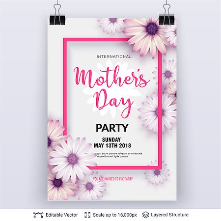 Beautiful flowers and greeting text. Vector background. Stock Photo - Budget Royalty-Free & Subscription, Code: 400-09138139
