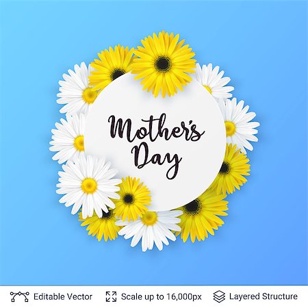 Beautiful flowers and greeting text. Vector background. Stock Photo - Budget Royalty-Free & Subscription, Code: 400-09138148