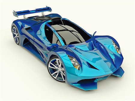 simsearch:400-08574227,k - Blue racing concept car. Image of a car on a white background. 3d rendering Photographie de stock - Aubaine LD & Abonnement, Code: 400-09138156