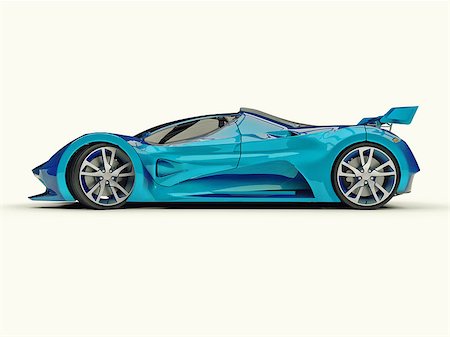 simsearch:400-09095003,k - Blue racing concept car. Image of a car on a white background. 3d rendering Stockbilder - Microstock & Abonnement, Bildnummer: 400-09138158