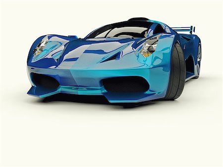 simsearch:400-09095003,k - Blue racing concept car. Image of a car on a white background. 3d rendering Stockbilder - Microstock & Abonnement, Bildnummer: 400-09138160