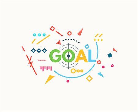 Goal text banner concept. Target sign. Motivation poster concept. Thin and thick lines illustration. Geometric text and letters, abstract shapes. Linear modern, trendy vector banner. Fotografie stock - Microstock e Abbonamento, Codice: 400-09138275