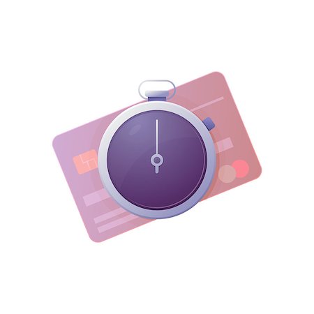 Time is money concept. Stopwatch and bank credit card. Gradients of purple and pink, modern trendy colors. Photographie de stock - Aubaine LD & Abonnement, Code: 400-09138278