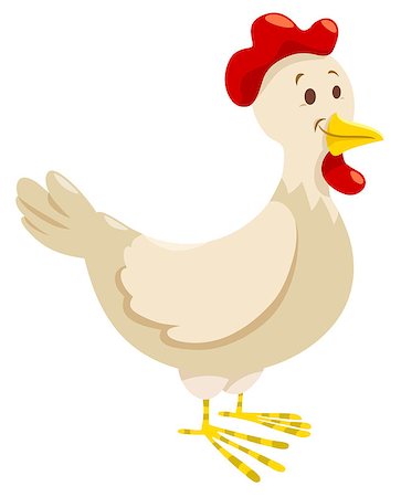 simsearch:400-06851707,k - Cartoon Illustration of Chicken or Hen Farm Animal Character Photographie de stock - Aubaine LD & Abonnement, Code: 400-09138374