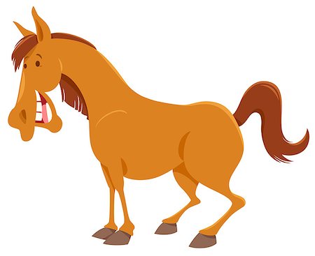 Cartoon Illustration of Funny Horse  Farm Animal Character Stock Photo - Budget Royalty-Free & Subscription, Code: 400-09138377