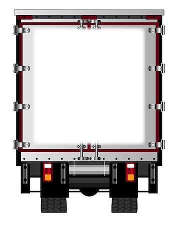 The rear end of a large lorry over a white background with copy space area Photographie de stock - Aubaine LD & Abonnement, Code: 400-09131934