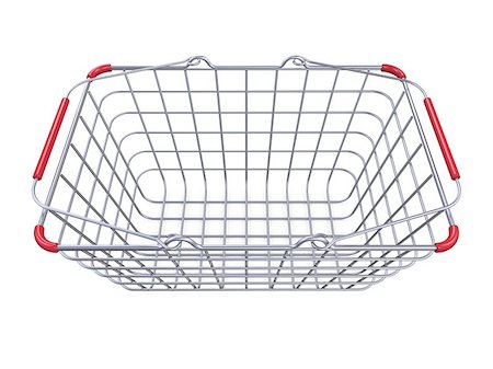 simsearch:400-05886915,k - Metal shopping basket side view 3D render illustration isolated on white background Stock Photo - Budget Royalty-Free & Subscription, Code: 400-09132031