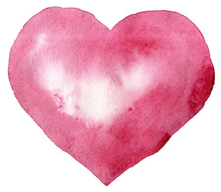 watercolor pink heart with light and shade, painted by hand Foto de stock - Royalty-Free Super Valor e Assinatura, Número: 400-09132116