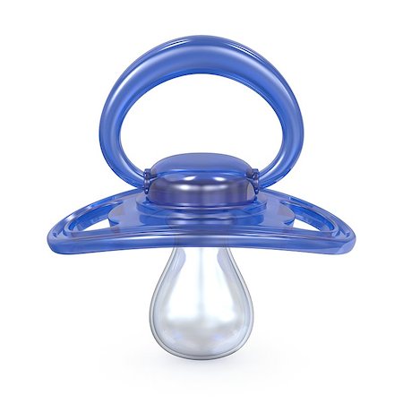 pacifier icon - Blue baby pacifier front view 3D render illustration isolated on white background Stock Photo - Budget Royalty-Free & Subscription, Code: 400-09132173