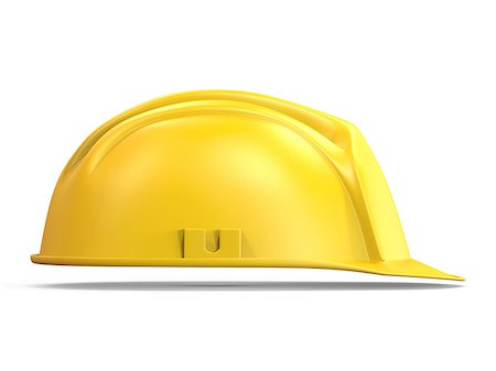 simsearch:400-04909076,k - Yellow safety helmet side view 3D render illustration isolated on white background Stock Photo - Budget Royalty-Free & Subscription, Code: 400-09132207