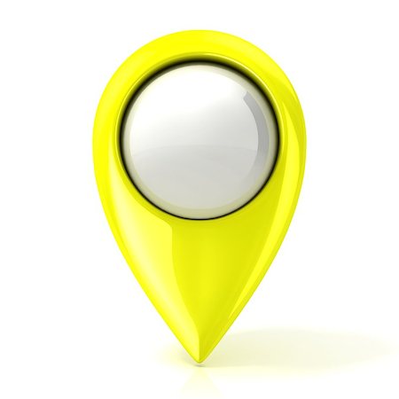 simsearch:400-06413986,k - Map pointer. Yellow. Isolated on white Stock Photo - Budget Royalty-Free & Subscription, Code: 400-09132201