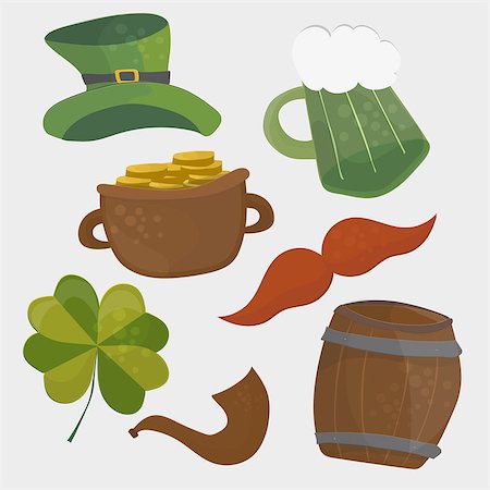 simsearch:400-04316567,k - Set of St. Patricks Day icons. Isolated on white background. Foto de stock - Royalty-Free Super Valor e Assinatura, Número: 400-09132261