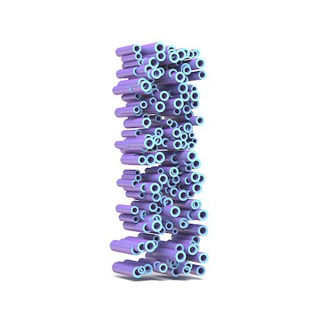 Purple blue font made of tubes LETTER I 3D render illustration isolated on white background Stock Photo - Budget Royalty-Free & Subscription, Code: 400-09132420